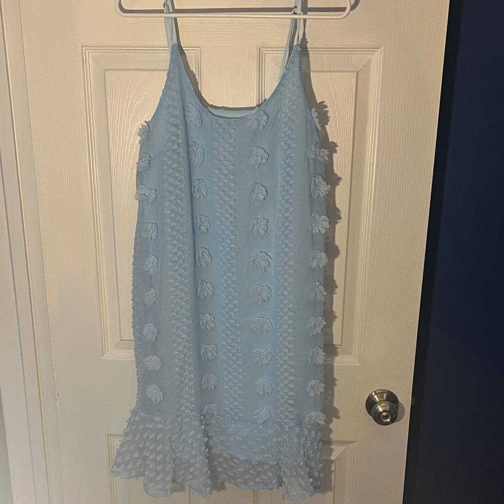 SHEIN Light Blue Textured Dress
